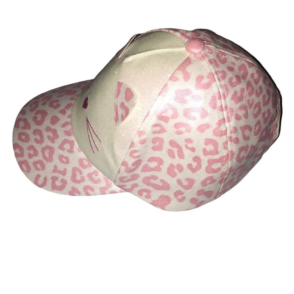 Capelli New York Girl’s Pink Leopard Cat Baseball Hat Cap Kitty